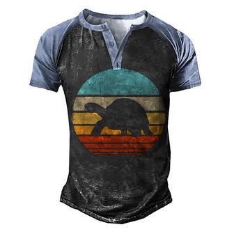 Tortoise Retro Vintage Style 60S 70S Men Women Gifts Turtle Men's Henley Shirt Raglan Sleeve 3D Print T-shirt - Thegiftio UK