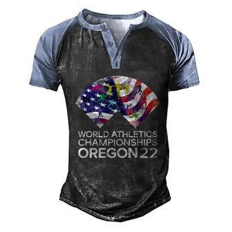 Tournament World Athletics Men's Henley Shirt Raglan Sleeve 3D Print T-shirt - Thegiftio UK