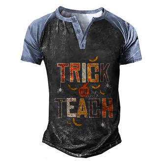 Trick Or Teach Cute Halloween Teacher Men Women Graphic Design Printed Casual Daily Basic Men's Henley Shirt Raglan Sleeve 3D Print T-shirt - Thegiftio UK