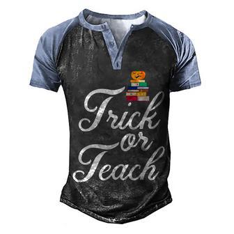 Trick Or Teach Graphic Design Printed Casual Daily Basic Men's Henley Shirt Raglan Sleeve 3D Print T-shirt - Thegiftio UK