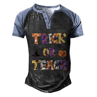 Trick Or Teach Halloween Costume Graphic Design Printed Casual Daily Basic Men's Henley Shirt Raglan Sleeve 3D Print T-shirt - Thegiftio UK