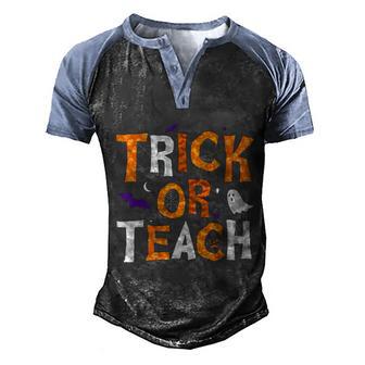 Trick Or Teach Teacher Halloween Graphic Design Printed Casual Daily Basic Men's Henley Shirt Raglan Sleeve 3D Print T-shirt - Thegiftio UK