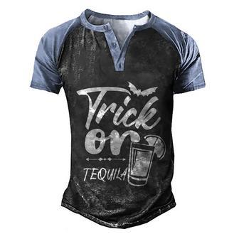 Trick Or Tequila Halloween Quote Graphic Design Printed Casual Daily Basic Men's Henley Shirt Raglan Sleeve 3D Print T-shirt - Thegiftio UK
