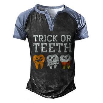 Trick Or Th Funny Dental Halloween Treat Dentist Gift Graphic Design Printed Casual Daily Basic Men's Henley Shirt Raglan Sleeve 3D Print T-shirt - Thegiftio UK