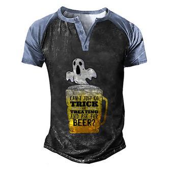 Trick Or Treat Beer Graphic Design Printed Casual Daily Basic Men's Henley Shirt Raglan Sleeve 3D Print T-shirt - Thegiftio UK
