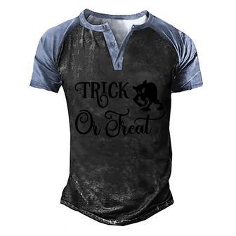 Trick Or Treat Funny Halloween Quote Graphic Design Printed Casual Daily Basic Men's Henley Shirt Raglan Sleeve 3D Print T-shirt - Thegiftio UK
