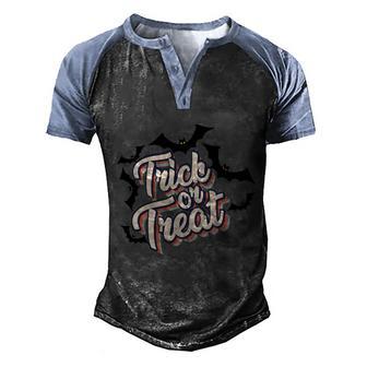 Trick Or Treat Funny Halloween Quote Graphic Design Printed Casual Daily Basic Men's Henley Shirt Raglan Sleeve 3D Print T-shirt - Thegiftio UK