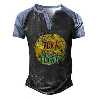 Trick Or Treat Spider Web Graphic Design Printed Casual Daily Basic Men's Henley Shirt Raglan Sleeve 3D Print T-shirt - Thegiftio UK