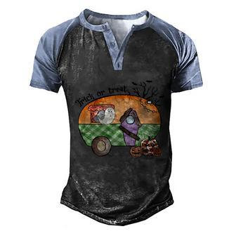 Trick Or Treat Sublimation Halloween Day Graphic Design Printed Casual Daily Basic Men's Henley Shirt Raglan Sleeve 3D Print T-shirt - Thegiftio UK