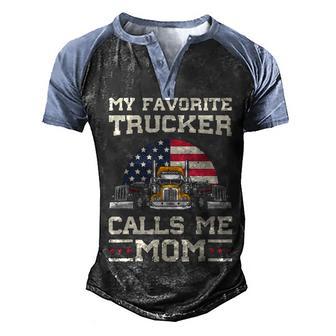 Trucker Accessories For Truck Driver & Diesel Lover Trucker V2 Men's Henley Shirt Raglan Sleeve 3D Print T-shirt - Thegiftio UK