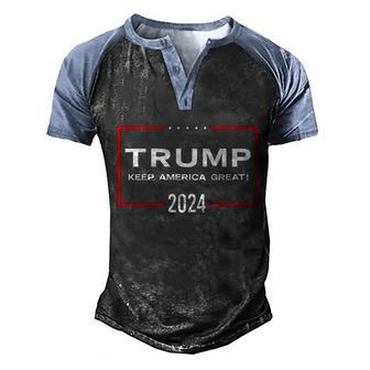 Trump 2024 Graphic Design Printed Casual Daily Basic V2 Men's Henley Shirt Raglan Sleeve 3D Print T-shirt - Thegiftio UK
