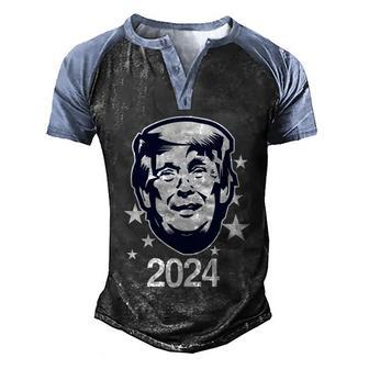 Trump 2024 Graphic Design Printed Casual Daily Basic V3 Men's Henley Shirt Raglan Sleeve 3D Print T-shirt - Thegiftio UK