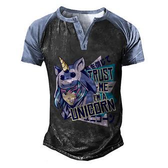 Trust Me I Am A Unicorn Graphic Design Printed Casual Daily Basic Men's Henley Shirt Raglan Sleeve 3D Print T-shirt - Thegiftio UK