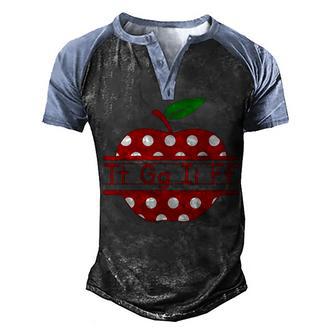 Tt Gg Ii Ff Apple Polka Dot Cute Teacher Gifts Men's Henley Shirt Raglan Sleeve 3D Print T-shirt - Thegiftio UK
