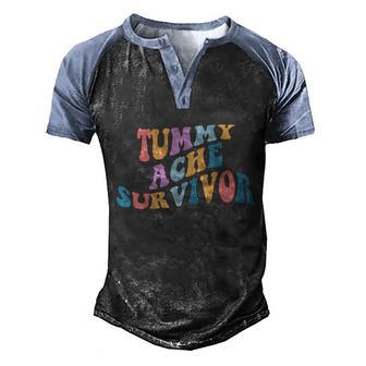Tummy Ache Survivor Colorful Retro Graphic Design Printed Casual Daily Basic Men's Henley Shirt Raglan Sleeve 3D Print T-shirt - Thegiftio UK