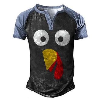 Turky Shape Thanks Giving Day T- Men's Henley Shirt Raglan Sleeve 3D Print T-shirt - Thegiftio UK
