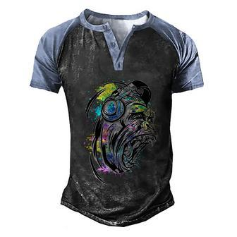 Turntable Dj Gorilla Splash Music Producer Monkey Dj Disc Gift Men's Henley Shirt Raglan Sleeve 3D Print T-shirt - Monsterry AU