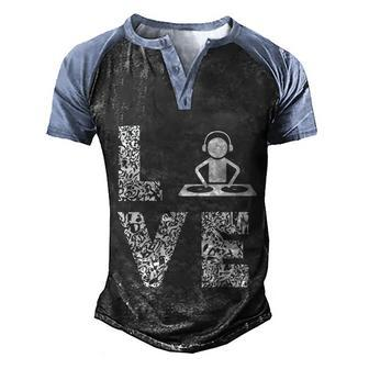 Turntable Dj Love Dance Music Dj Techno Edm Music Producer Gift Men's Henley Shirt Raglan Sleeve 3D Print T-shirt - Monsterry DE