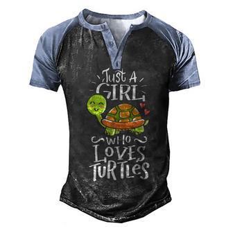 Turtle For Girls Who Love Turtles Sea Animal Pet Lover Gift Men's Henley Shirt Raglan Sleeve 3D Print T-shirt - Thegiftio UK