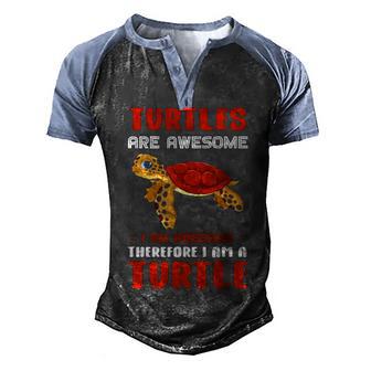 Turtles Are Awesome I Am A Turtle Turtles Turtoise Men's Henley Shirt Raglan Sleeve 3D Print T-shirt - Thegiftio UK
