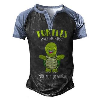 Turtles Make Me Happy Love Turtles Pullover Men's Henley Shirt Raglan Sleeve 3D Print T-shirt - Thegiftio UK