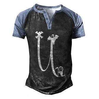 U Name Charater Grim Reaper Halloween Quote Graphic Design Printed Casual Daily Basic Men's Henley Shirt Raglan Sleeve 3D Print T-shirt - Thegiftio UK