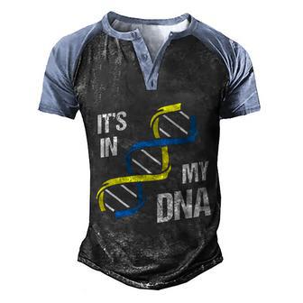 Ukrainian Flag Its In My Dna Ukraine Gift Graphic Design Printed Casual Daily Basic Men's Henley Shirt Raglan Sleeve 3D Print T-shirt - Thegiftio UK