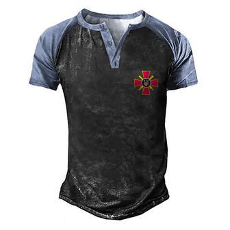 Ukrainian Ground Forces Emblem Graphic Design Printed Casual Daily Basic Men's Henley Shirt Raglan Sleeve 3D Print T-shirt - Thegiftio UK