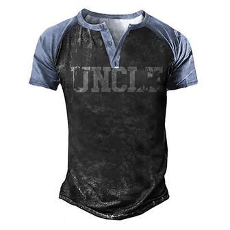 Uncle Deer Hunting Gifts Men's Henley Shirt Raglan Sleeve 3D Print T-shirt - Thegiftio UK