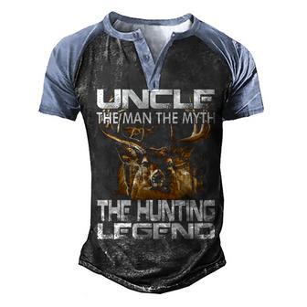 Uncle The Hunting Legend Men's Henley Shirt Raglan Sleeve 3D Print T-shirt - Thegiftio UK