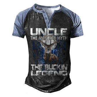 Uncle The Man The Myth The Buckin Legend Hunting Men's Henley Shirt Raglan Sleeve 3D Print T-shirt - Thegiftio UK