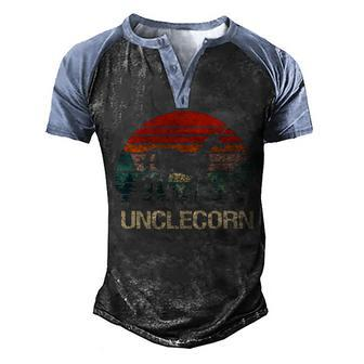 Uncle Unicorn V2 Men's Henley Shirt Raglan Sleeve 3D Print T-shirt - Monsterry