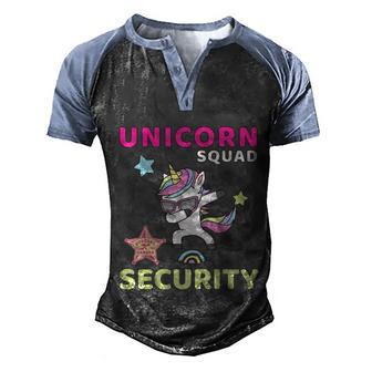 Unicorn Security Mom Dad Adult Costume Birthday Halloween Men's Henley Shirt Raglan Sleeve 3D Print T-shirt - Thegiftio UK
