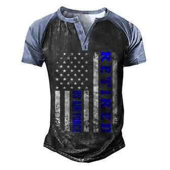 Us Air Force Retired Graphic Design Printed Casual Daily Basic Men's Henley Shirt Raglan Sleeve 3D Print T-shirt - Thegiftio UK