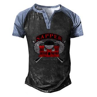 US Army Combat Engineers Sapper Men's Henley Shirt Raglan Sleeve 3D Print T-shirt - Thegiftio UK