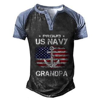 Us Na Vy Proud Grandpa Proud Us Na Vy Grandpa Veteran Day Tshirt Graphic Design Printed Casual Daily Basic Men's Henley Shirt Raglan Sleeve 3D Print T-shirt - Thegiftio UK