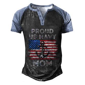 Us Na Vy Proud Mother Proud Us Na Vy For Mom Veteran Day Graphic Design Printed Casual Daily Basic Men's Henley Shirt Raglan Sleeve 3D Print T-shirt - Thegiftio UK