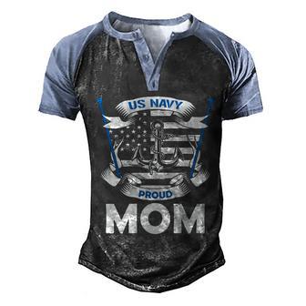 Us Navy Proud Mom American Flag Us Army Veteran Day Graphic Design Printed Casual Daily Basic Men's Henley Shirt Raglan Sleeve 3D Print T-shirt - Thegiftio UK