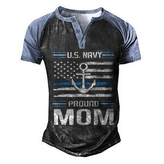 Us Navy Proud Mom American Flag Veteran Day Graphic Design Printed Casual Daily Basic Men's Henley Shirt Raglan Sleeve 3D Print T-shirt - Thegiftio UK