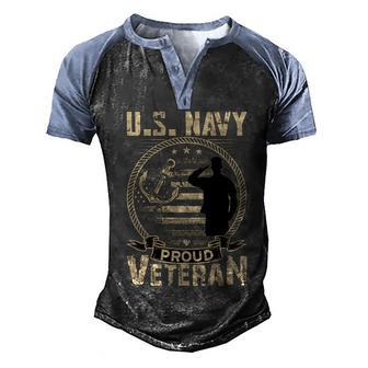 Us Navy Proud Veteran Graphic Design Printed Casual Daily Basic Men's Henley Shirt Raglan Sleeve 3D Print T-shirt - Thegiftio UK
