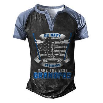 Us Navy Veterans Make The Best Grandpas American Flag Us Army Veteran Day Men's Henley Shirt Raglan Sleeve 3D Print T-shirt - Thegiftio UK