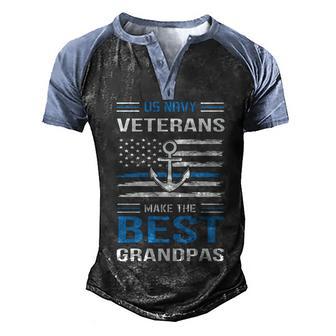Us Navy Veterans Make The Best Grandpas American Flag Veteran Day Graphic Design Printed Casual Daily Basic Men's Henley Shirt Raglan Sleeve 3D Print T-shirt - Thegiftio UK