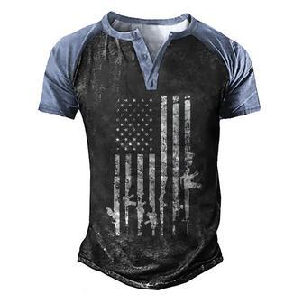 Usa Distressed Flag Guns Pro Gun 2Nd Amendment On Back Graphic Design Printed Casual Daily Basic Men's Henley Shirt Raglan Sleeve 3D Print T-shirt - Thegiftio UK