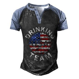 Usa Drinking Team Funny Drinking Beer Lover Graphic Design Printed Casual Daily Basic Men's Henley Shirt Raglan Sleeve 3D Print T-shirt - Thegiftio UK