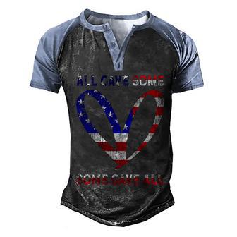 Usa Flag American Patriotic Heart Armed Forces Memorial Day Great Gift V2 Men's Henley Shirt Raglan Sleeve 3D Print T-shirt - Thegiftio UK