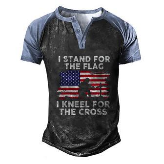 Usa Flag I Stand For The Flag Memorial Day Never Forget Veteran Graphic Design Printed Casual Daily Basic V2 Men's Henley Shirt Raglan Sleeve 3D Print T-shirt - Thegiftio UK