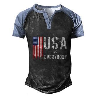 Usa Vs Everybody America Vs Everybody Graphic Design Printed Casual Daily Basic V3 Men's Henley Shirt Raglan Sleeve 3D Print T-shirt - Thegiftio UK