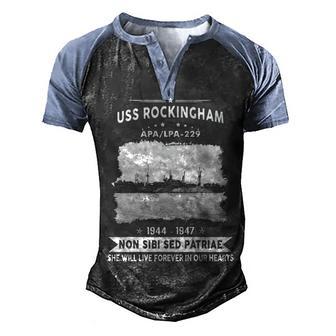 Uss Rockingham Apa Men's Henley Shirt Raglan Sleeve 3D Print T-shirt - Monsterry DE