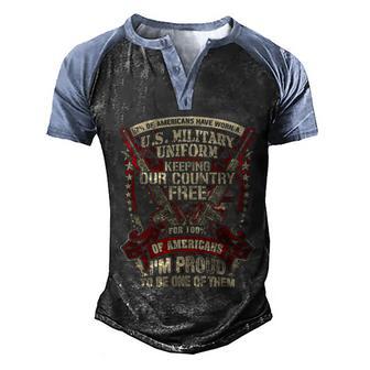 Veteran 7 Of American Graphic Design Printed Casual Daily Basic Men's Henley Shirt Raglan Sleeve 3D Print T-shirt - Thegiftio UK