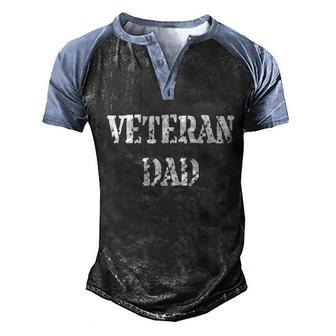 Veteran Dad Meaningful Gift Graphic Design Printed Casual Daily Basic Men's Henley Shirt Raglan Sleeve 3D Print T-shirt - Thegiftio UK